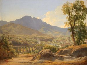 Landschaft: Villa Casa in Neapel von Jacques Raymond Brascassat