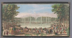 Blick auf das Bassin de Neptune im Garten von Versailles