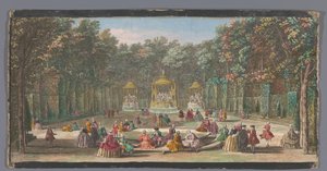 Ansicht des Bosquet des Bains d’Apollon im Garten von Versailles