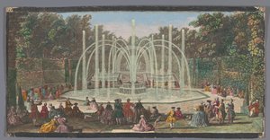 Ansicht des Bosquet des Trois Fontaines im Garten von Versailles