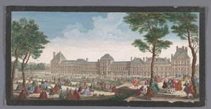 Ansicht des Palais des Tuileries in Paris vom Jardin des Tuileries