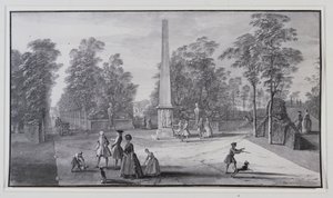Der große Obelisk, nahe dem südwestlichen Eingang zu Lord Burlingtons Chiswick Villa von Jacques Rigaud