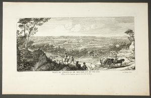 Ansicht des Königspalastes von Meudon und des Dorfes, aus der Serie Le Château de Meudon