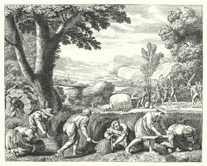 Ernteszene (Gravur) von Jacques Stella