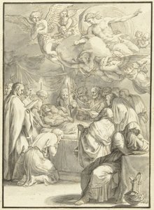 Das Sterbebett von Maria (Szenen aus dem Leben von Maria) von Jacques Stella