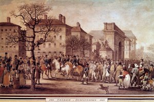 Feldzug von Frankreich 1814: Einzug in Paris von Gefangenen der alliierten Armeen (einschließlich Russland und Preußen) von Jacques Swebach Desfontaines