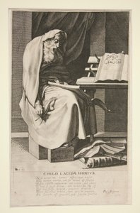 Chilo Lacedaemonius, Nr. 3 aus der Serie Die sieben Weisen von Griechenland von Jacques de Gheyn III