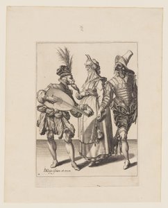 Ein Paar angesprochen von einem Lautenspieler, aus Die Maskeraden von Jacques de Gheyn II