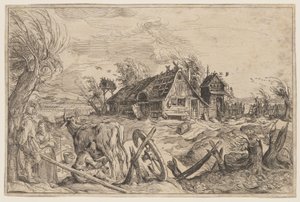 Landschaft mit Bauernhaus von Jacques de Gheyn II