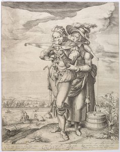 Der Armbrustschütze und die Milchmagd, ca. 1610 von Jacques de Gheyn the Younger