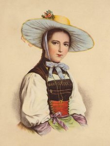 Schweizer Mädchen in Nationaltracht von Jakob (after) Suter