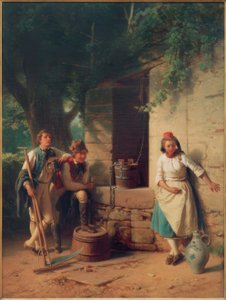 Mädchen am Brunnen