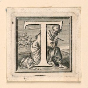 Dekorierter Großbuchstabe T von Jakob Frey