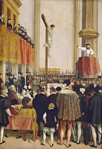 Die Predigt des päpstlichen Legaten Cornelio Musso in der Augustinerkirche von Wien von Jakob Seisenegger