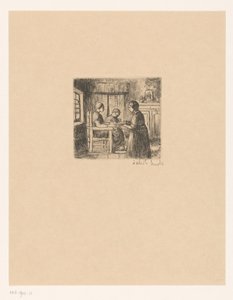 Interieur mit drei Menschen