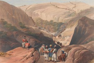 Der erste Abstieg durch den Koojah-Pass, ca. 1839 von James (after) Atkinson
