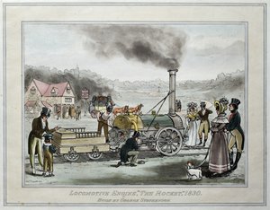 Lokomotive "The Rocket," gebaut von George Stephenson