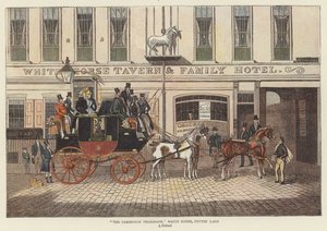 Der Cambridge Telegraph, White Horse, Fetter Lane von James (after) Pollard