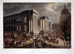 Die königlichen Postkutschen starten vom Hauptpostamt in London, gestochen von R. G. Reeves (fl.1811-37), veröffentlicht von Thomas McLean