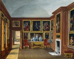 Galerie der Admirale, Gravur von Daniel Havell, basierend auf einem Entwurf von James Stephanoff, aus The History of the Royal Residences