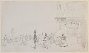 Eine Gruppe von Figuren auf einer Esplanade, 1857 von James Abbott McNeill Whistler