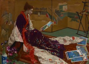 Caprice in Lila und Gold: Der goldene Schirm, 1864 von James Abbott McNeill Whistler