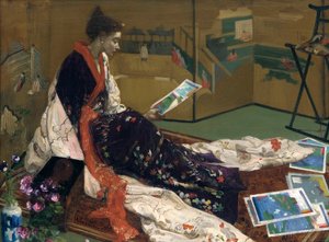 Caprice in Lila und Gold: Der goldene Schirm, 1864 von James Abbott McNeill Whistler