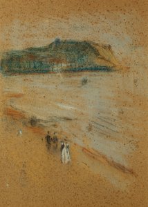 Figuren an einem Strand in der Nähe von Klippen, ca. 1870-74 von James Abbott McNeill Whistler