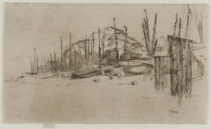 Fischerboote, Hastings, 1877 von James Abbott McNeill Whistler