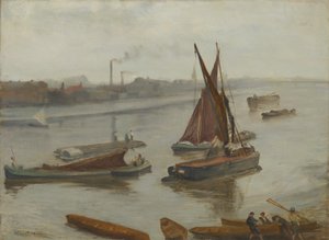 Grau und Silber: Alter Battersea Reach, 1863 von James Abbott McNeill Whistler