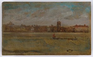 Harmonie in Braun und Gold: Alte Chelsea-Kirche, wahrscheinlich 1884 von James Abbott McNeill Whistler