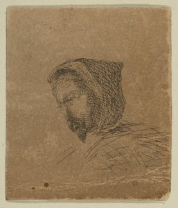 Kapuzenmännlicher Kopf aus Skizzen auf der Küstenvermessungsplatte, 1854-55
