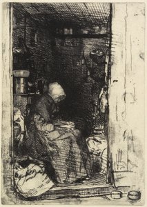 Die alte Frau mit Lumpen aus "Zwölf Radierungen aus der Natur" von James Abbott McNeill Whistler