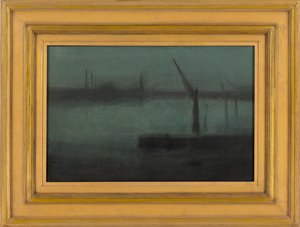 Nocturne: Blau und Silber--Battersea Reach, 1870-1875
