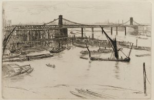 Alte Hungerford-Brücke, 1861