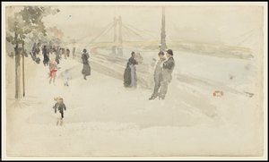 Rosa und Silber - Chelsea, die Uferpromenade von James Abbott McNeill Whistler