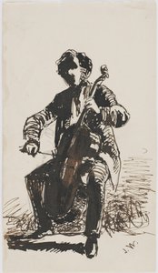 Sir Seymour Haden spielt Cello, ca. 1855 von James Abbott McNeill Whistler