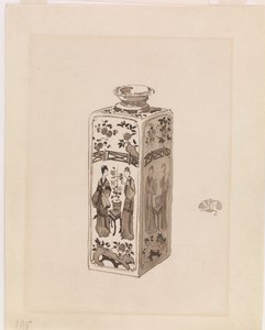 Quadratische Dose mit langem Hals, 1878