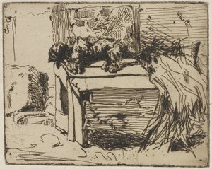 Der Hund auf der Hundehütte, 1858 von James Abbott McNeill Whistler