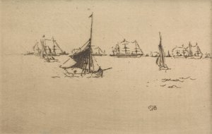 Die Flotte: Abend, aus einer Serie von zwölf Radierungen mit dem Titel Die Marineparade, 1887