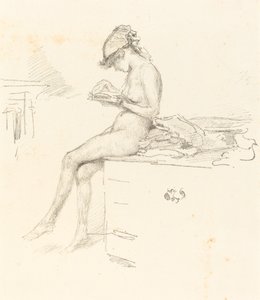 Das kleine Aktmodell, Lesend, 1889-1890 von James Abbott McNeill Whistler
