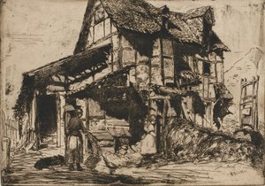 Das unsichere Mietshaus. Eine der zwölf Radierungen aus der Natur. Das französische Set, 1858 von James Abbott McNeill Whistler