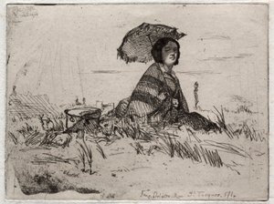 Zwölf Radierungen aus der Natur: En Plein Soleil, 1858 von James Abbott McNeill Whistler