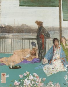 Variationen in Fleischfarbe und Grün - Der Balkon, 1864-1870, Ergänzungen 1870-1879 von James Abbott McNeill Whistler