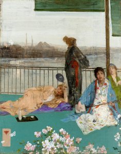 Variationen in Fleischfarbe und Grün: Der Balkon, um 1870 von James Abbott McNeill Whistler