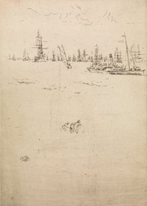 Besucherboot, aus einer Serie von zwölf Radierungen mit dem Titel Die Marineparade, 1887