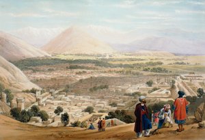 Kabul von der Zitadelle, zeigt die alte ummauerte Stadt, Erster Anglo-Afghanischer Krieg 1838-1842