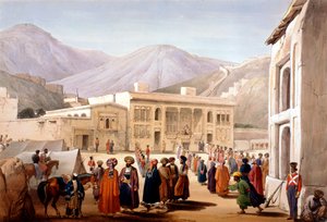 Shah Shoja, Marionette der Briten, hält einen Durbar in Kabul, Erster Anglo-Afghanischer Krieg, 1838-1842