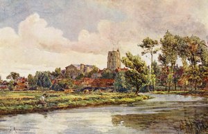 Der Waveney bei Beccles, mit der Kirche St. Michael von James Aumonier