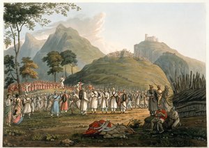 Versammlung der Gurkhas, aus 
